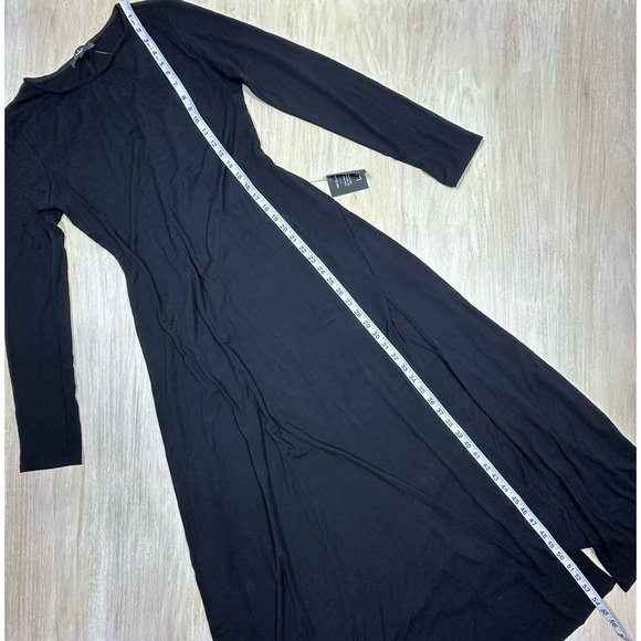 NWT Lulu's Swept Away Black Long Sleeve Jersey Knit Side Slit Maxi Dress Size XL - Picture 10 of 15
